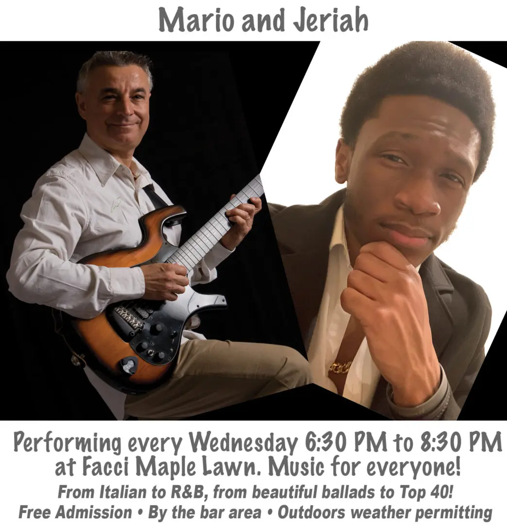 Performing every Wednesday 6:30 PM to 8:30 PM at Facci Maple Lawn. Music for everyone!